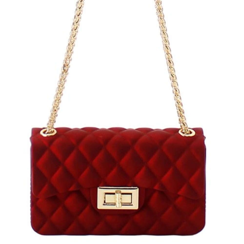 RED CROSS BODY QUILTED MESSENGER